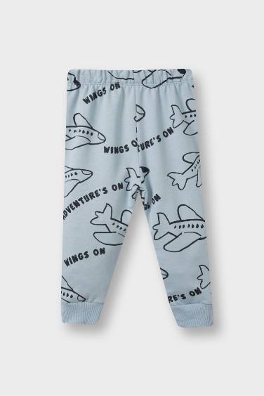 سيت بيبي ولادي سويت شيرت وبنطلون رياضي مطبوع قصة عادية - قطعتين