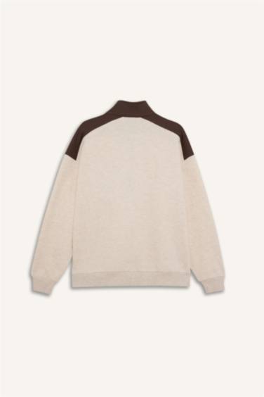 NBA Boston Celtics Oversize Geniş Kalıp Yarım Fermuarlı Sweatshirt