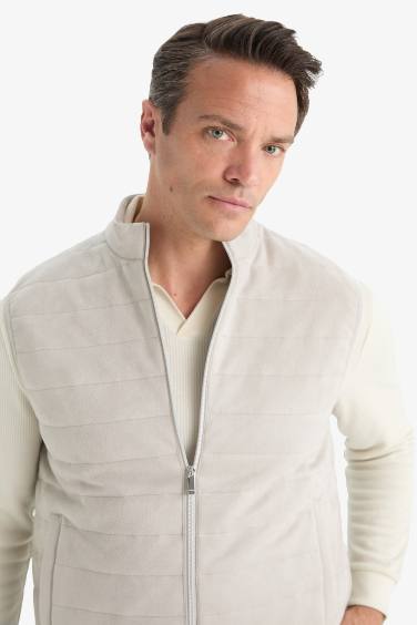 Узкий крой стойка замшевый жилет