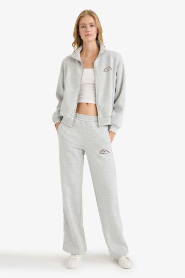 Straight Fit Printed Thick Sweatpants