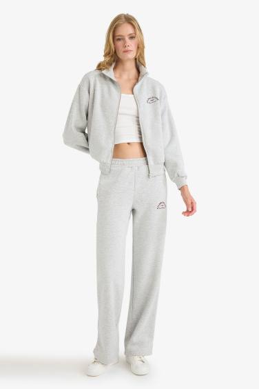 Straight Fit Printed Thick Sweatpants