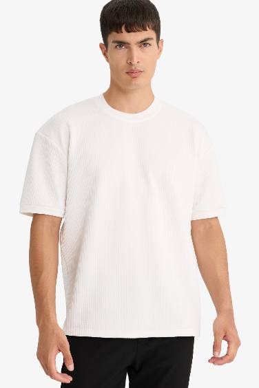 T-shirt oversize à col rond manches courtes