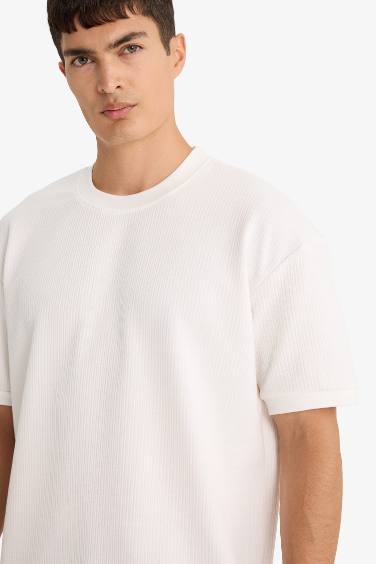 T-shirt oversize à col rond manches courtes