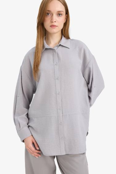 قميص طويل محجبات قصة مريحة ردن طويل