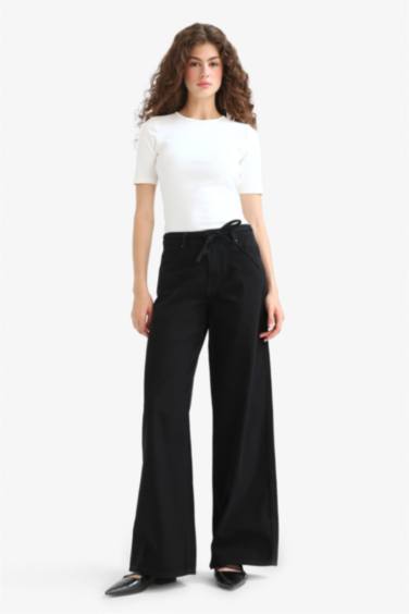 Габардиновые брюки Wide Leg с нормальной талией и стандартной длиной