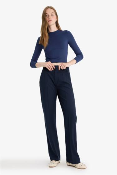 Straight Fit Regular Waist Standard Length Trousers