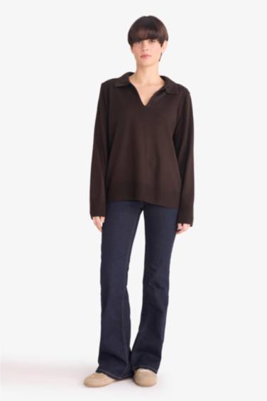 Regular Fit Polo Collar Pullover