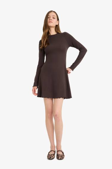 Coool с мойын ұзын жеңді Ұзын жеңді трикотаж көйлек