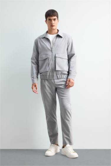Relax Fit Polo Collar Seasonal Zippered Jacket