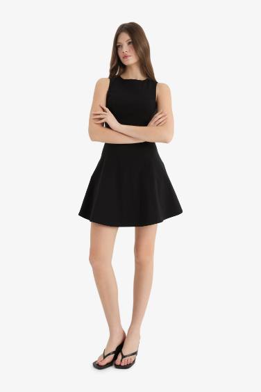 Crew Neck Mini Dress