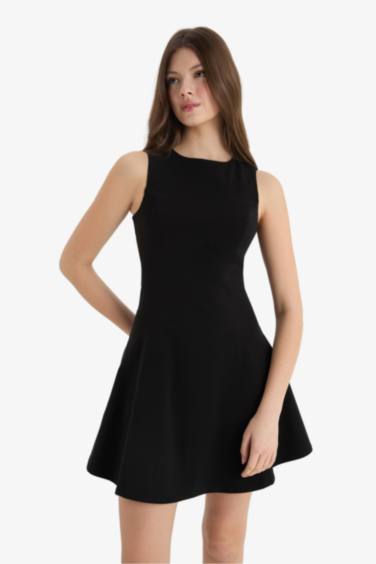 Crew Neck Mini Dress