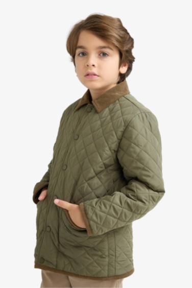 Erkek Çocuk Su Geçirmez Polo Yaka Pelüş Astar Mont