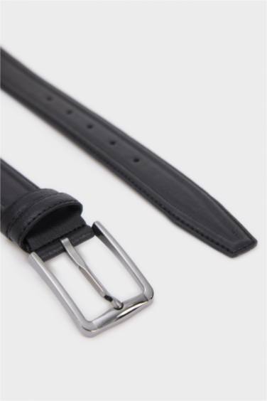 حزام رجالي جلد صناعي بمشبك مستطيل