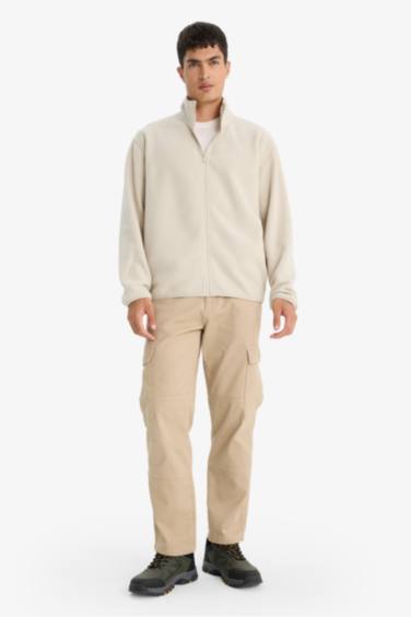 Relax Fit Half Turtleneck fleece Cardigan