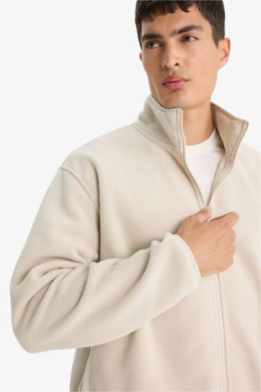 Relax Fit Half Turtleneck fleece Cardigan