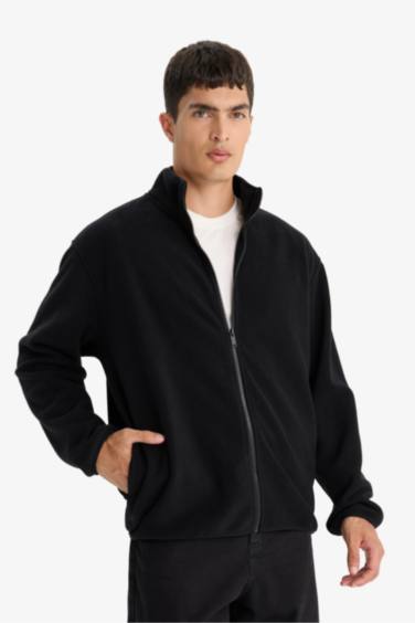 Relax Fit Half Turtleneck fleece Cardigan