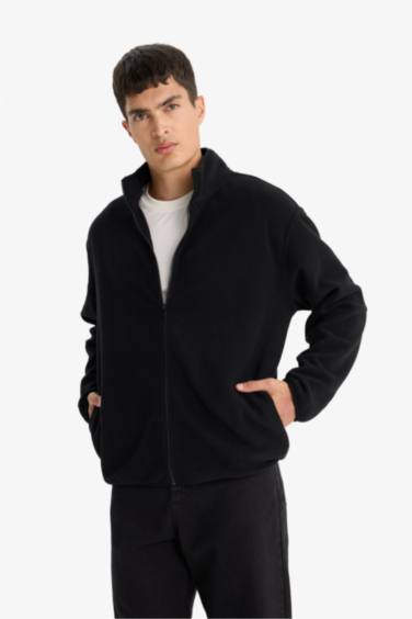Relax Fit Half Turtleneck fleece Cardigan