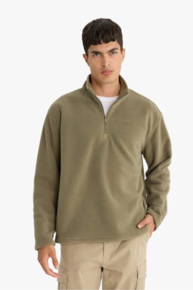 Sweatshirt en polaire à demi-zip Coupe décontractée