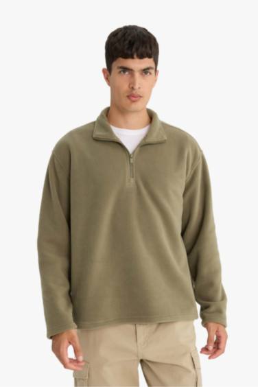 Sweatshirt en polaire à demi-zip Coupe décontractée