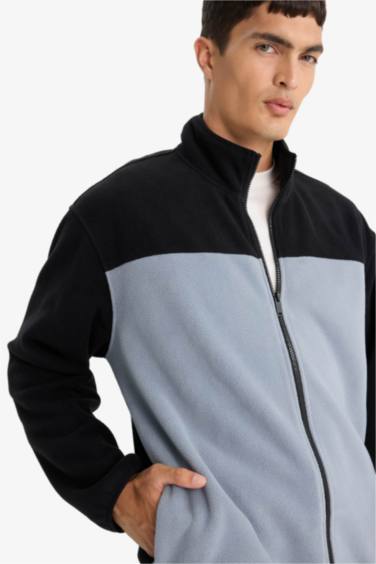 Relax Fit Half Turtleneck fleece Cardigan