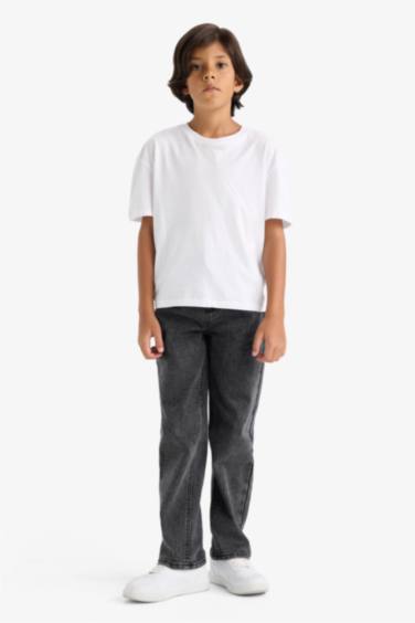 Erkek Çocuk Straight Fit Düz Paça Jean Pantolon