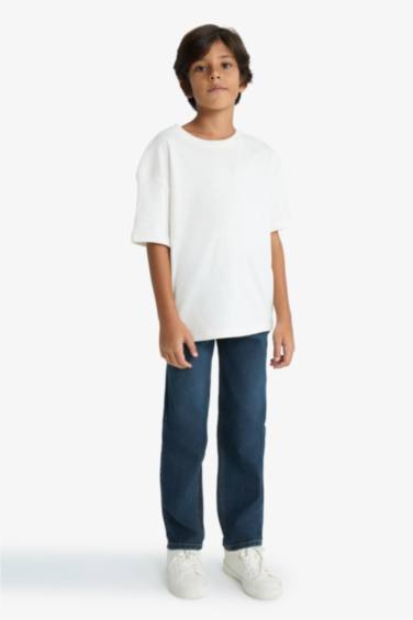 Erkek Çocuk Straight Fit Düz Paça Jean Pantolon