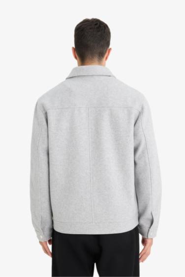 Slim Fit Polo Collar Lined Zippered Winter Jacket