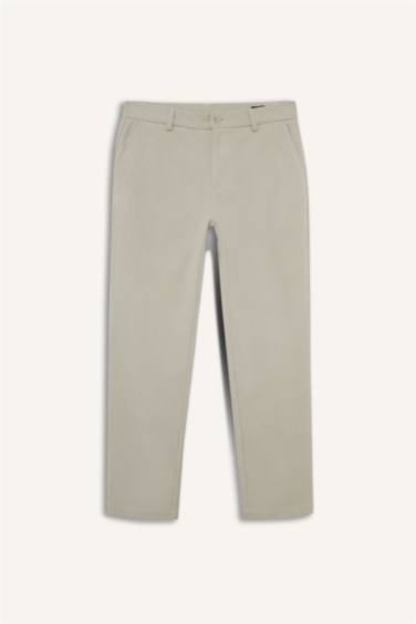 Tailored Regular Fit Düz Paça Fitilli Kadife Pantolon