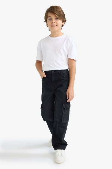 Boy Cargo Fit Straight Leg Jeans