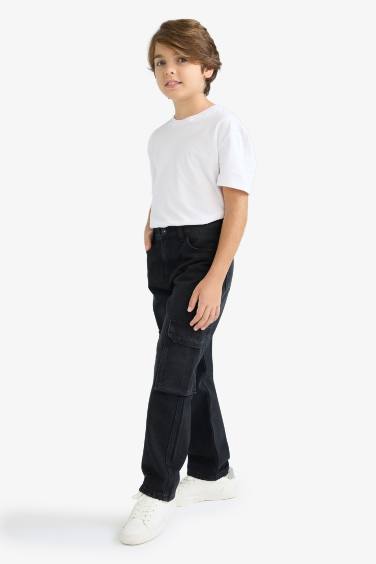Boy Cargo Fit Straight Leg Jeans