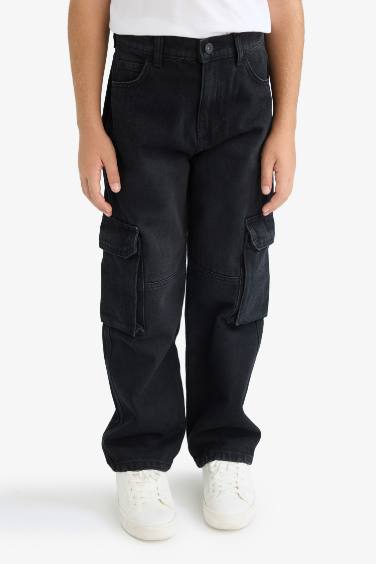Boy Cargo Fit Straight Leg Jeans