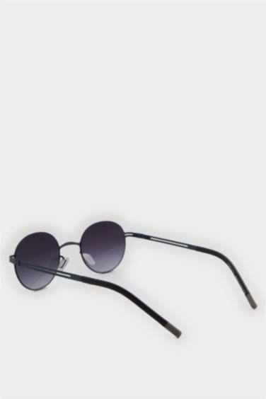 Erkek Yuvarlak Füme Metal Çerçeve Füme Cam UV Güneş Gözlüğü