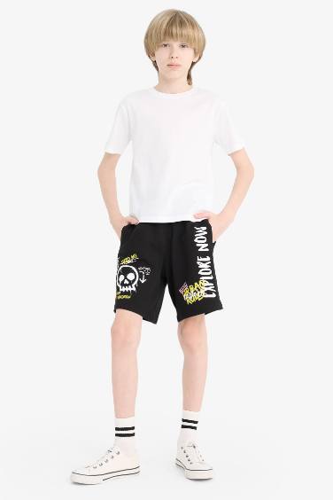Boy Elastic Waist Printed Shorts