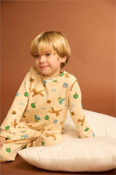 Baby Boy Animal Print Long Sleeve 2 Piece Pajama Set