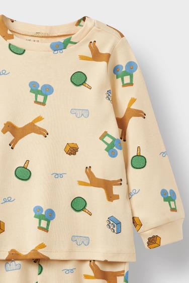 Baby Boy Animal Print Long Sleeve 2 Piece Pajama Set