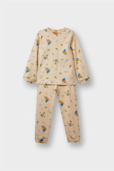 Baby Boy Space Printed Long Sleeve 2 Piece Pajama Set