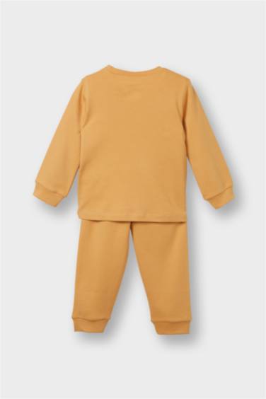 Комплект пижамы для мальчиков с длинными рукавами и принтом льва