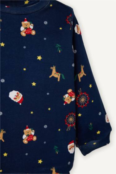 سيت بجامة بيبي ولادي بطبعة كريسماس - قطعتين