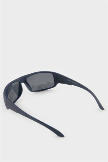 Erkek Oval Mavi Plastik Çerçeve Mavi Cam Polarize Güneş Gözlüğü