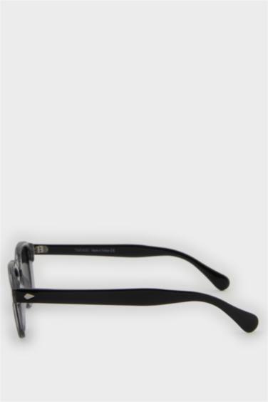 Erkek Yuvarlak Gri Plastik Çerçeve Siyah Cam Polarize Güneş Gözlüğü