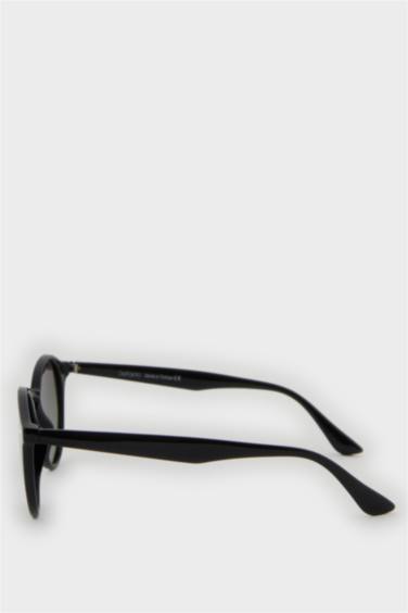 Erkek Yuvarlak Siyah Plastik Çerçeve Siyah Cam Polarize Güneş Gözlüğü