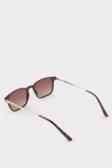 Erkek Klasik Kare Kahve Metal Çerçeve Kahve Cam Polarize Güneş Gözlüğü