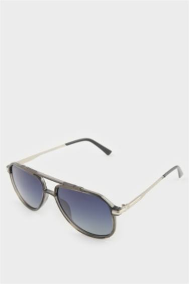 Erkek Oval Büyük Siyah Metal Çerçeve Siyah Cam Polarize Güneş Gözlüğü