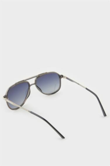 Erkek Oval Büyük Siyah Metal Çerçeve Siyah Cam Polarize Güneş Gözlüğü