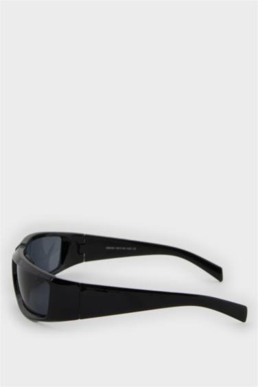 Kadın Oval Siyah Plastik Çerçeve Siyah Cam UV Güneş Gözlüğü - Görsel 4