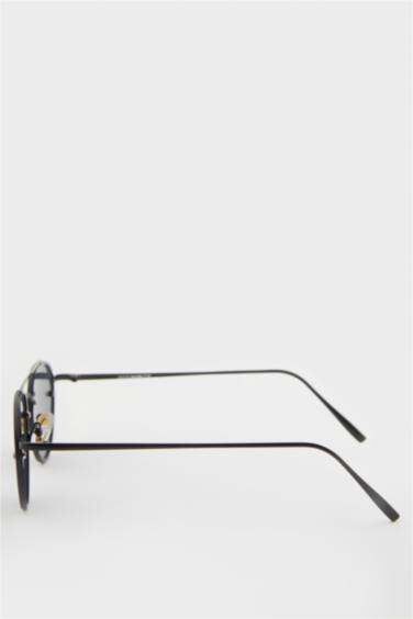 Kadın Siyah Metal Çerçeve Siyah Cam Pilot UV Güneş Gözlüğü - Görsel 3
