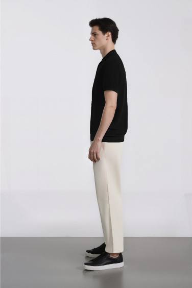 بنطلون قطن وايد ليج صيفي برجل واسع بثلاثة جيوب