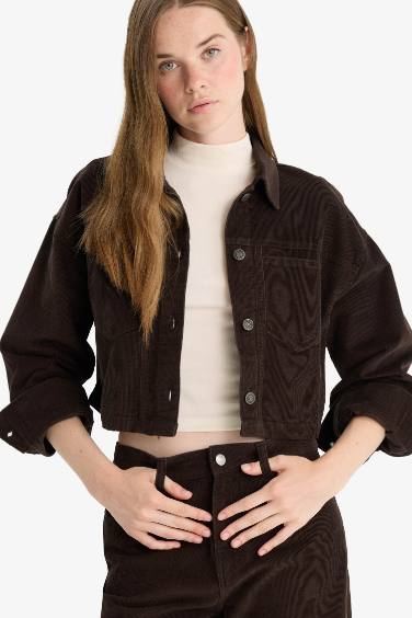 Oversize Fit Shirt Collar Velvet Long Sleeve Shirt