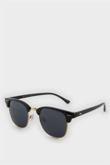 Kadın Klasik Siyah Metal Çerçeve Siyah Cam UV Güneş Gözlüğü