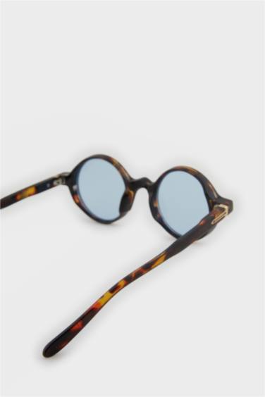 Kadın Yuvarlak Şeffaf Plastik Çerçeve Degrade Cam UV Güneş Gözlüğü - Görsel 6